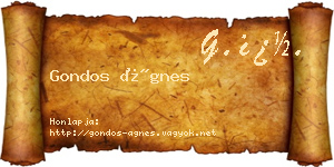 Gondos Ágnes névjegykártya