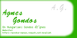 agnes gondos business card